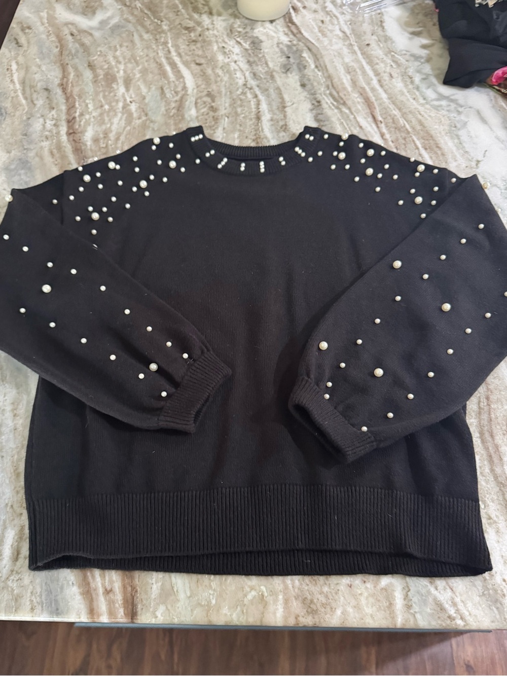 Black Pearl embellished sweater new